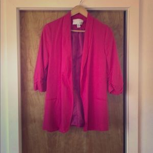 Bar III Fuchsia Open Front Blazer. Size L